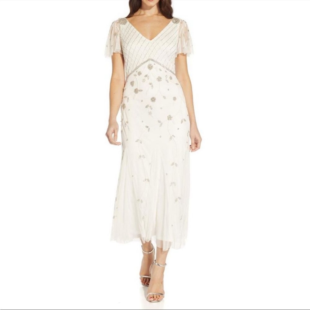 Adrianna Papell White Dress (NWT)